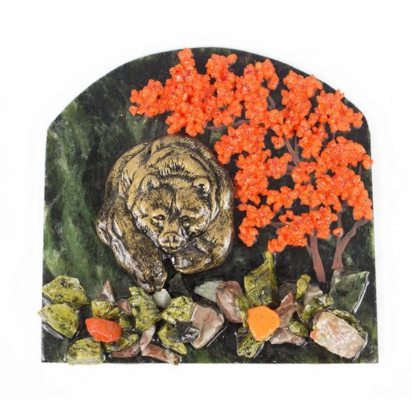 Магнит &amp;quot;Медведь&amp;quot; змеевик 118011