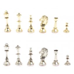 Шахматы подарочные "Стаунтон" доска 36х36 см / серый мрамор