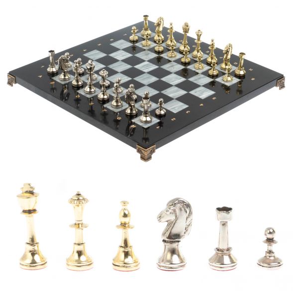 Шахматы подарочные &amp;quot;Стаунтон&amp;quot; доска 36х36 см / серый мрамор 127953