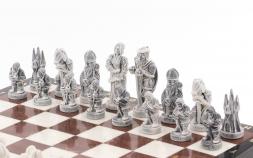 Шахматы с оригинальными фигурами &amp;quot;Средневековье&amp;quot; 40х40 см камень лемезит мрамор