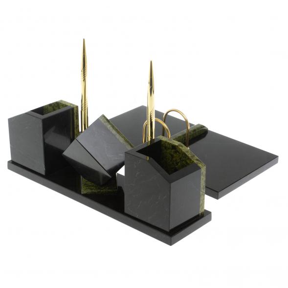 Настольный набор &amp;quot;Куб&amp;quot; змеевик 120134