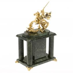 Часы &amp;quot;Георгий Победоносец&amp;quot; из шабровского змеевика