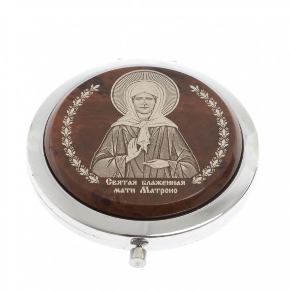 Зеркало с иконой &amp;quot;Св. Матрона&amp;quot; из коричневого обсидиана 129595