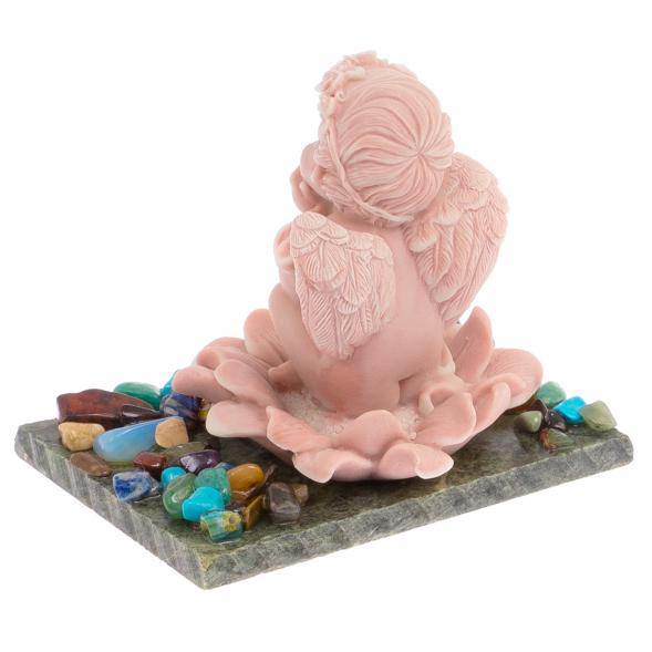 Сувенир &amp;quot;Ангел в цветке&amp;quot; из змеевика и мрамолита 121362