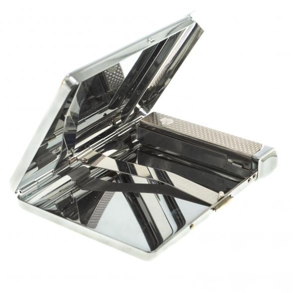 Портсигар на 20 сигарет с зажигалкой камень желтый апатит 123406