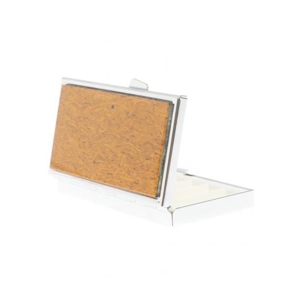 Таблетница на 7 отделений камень змеиная яшма цвет серебро 127244