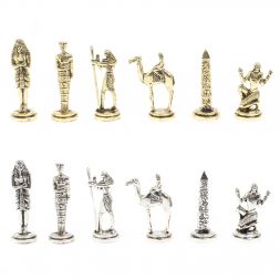 Настольные шахматы "Египет" доска 32х32 см из мрамора и змеевика