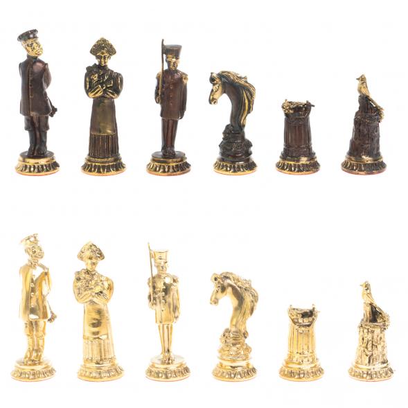 Шахматы &amp;quot;Деревенские&amp;quot; бронзовые, доска из змеевика 40х40 см 127878