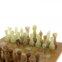 Шахматы "Статус" доска 30х30 см ракушечник оникс