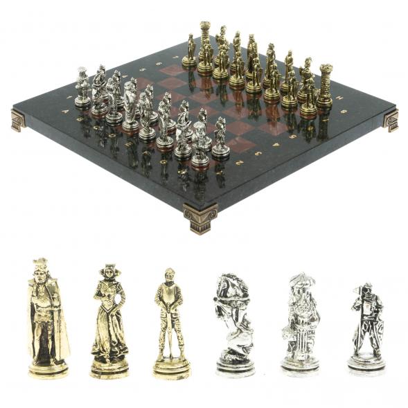 Шахматы настольные &amp;quot;Рыцари&amp;quot; 28х28 см из камня лемезит 120775