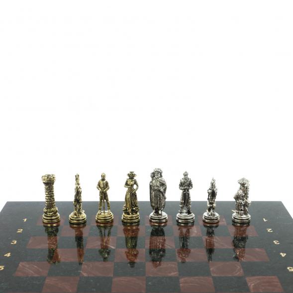 Шахматы настольные &amp;quot;Рыцари&amp;quot; 28х28 см из камня лемезит 120775