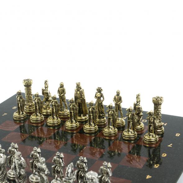 Шахматы настольные &amp;quot;Рыцари&amp;quot; 28х28 см из камня лемезит 120775