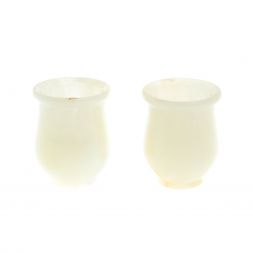 Набор стопок 2 шт &amp;quot;Тюльпан&amp;quot; из белого оникса 3,7х3,7х3,5 см (1,5х2)