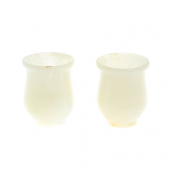 Набор стопок 2 шт &amp;quot;Тюльпан&amp;quot; из белого оникса 3,7х3,7х3,5 см (1,5х2) 129325