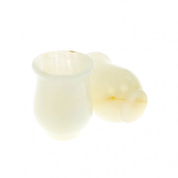 Набор стопок 2 шт &amp;quot;Тюльпан&amp;quot; из белого оникса 3,7х3,7х3,5 см (1,5х2) 129325