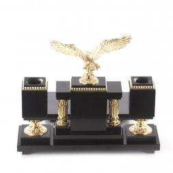 Письменный набор из малахита "Летящий орел"