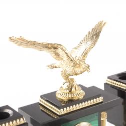 Письменный набор из малахита "Летящий орел"