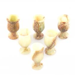 Рюмки для водки 30 мл на ножке набор 6 шт камень оникс 3,8х7,2 см в коробке (1,5х3)