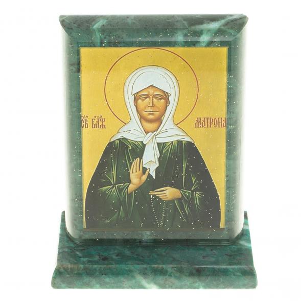 Икона &amp;quot;Св. Матрона Московская&amp;quot; змеевик 8х4х9,5 см 123503