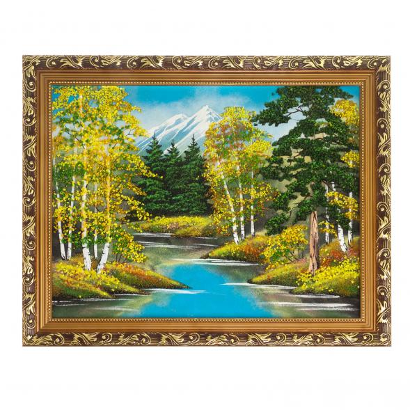 Картина &amp;quot;Осенний пейзаж&amp;quot; багет 51х41 см, каменная крошка 124127