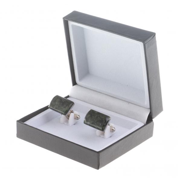 Запонки камень актиновит прямоугольные 124446