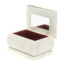 Шкатулка с рисунком &amp;quot;Осень&amp;quot; белый мрамор 10х6,5х6 см