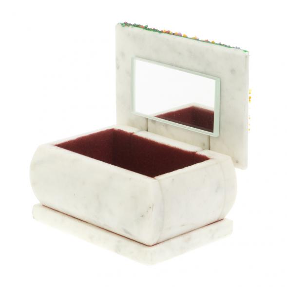 Шкатулка с рисунком &amp;quot;Осень&amp;quot; белый мрамор 10х6,5х6 см 127485