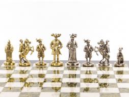 Шахматы подарочные &amp;quot;Средневековье&amp;quot; доска 44х44 см мрамор змеевик