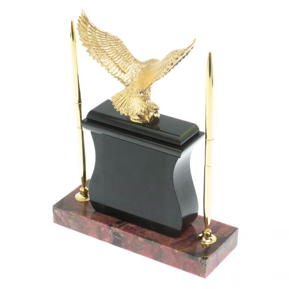 Настольные часы с ручками &amp;quot; Орел&amp;quot; из родонита 128270