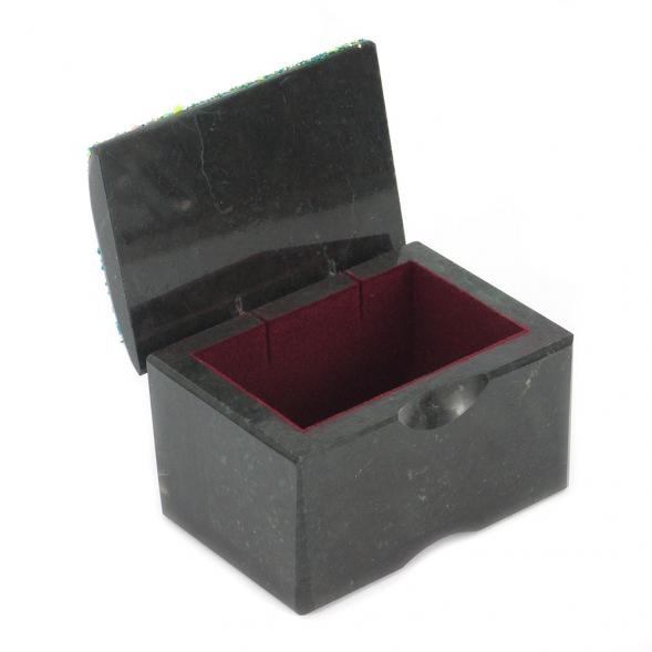 Шкатулка &amp;quot;Сундучок&amp;quot; змеевик рисунок осень 10х6,5х6,5 см 119689