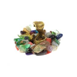 Статуэтка &amp;quot;Кобра&amp;quot; на самоцветах бронза 5х5х4,5 см