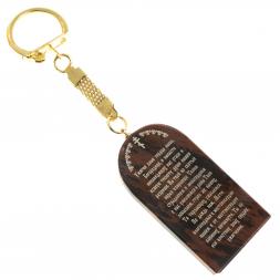 Брелок-оберег арка с молитвой &amp;quot;Икона БМ Семистрельная&amp;quot; камень обсидиан