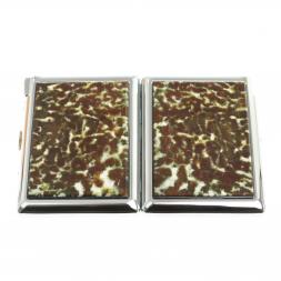 Портсигар на 20 сигарет с зажигалкой камень благородный офит