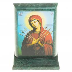 Икона &amp;quot;Семистрельная&amp;quot; змеевик 8х4х9,5 см