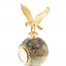 Настольные часы &amp;quot;Орел&amp;quot; камень офиокальцит