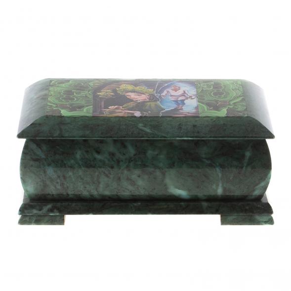 Шкатулка &amp;quot;Хозяйка медной горы и Данила мастер&amp;quot; змеевик 25х13,5х11 см 124667