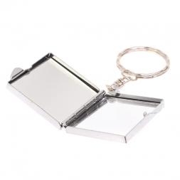 Складное зеркало брелок из камня пирит квадратное