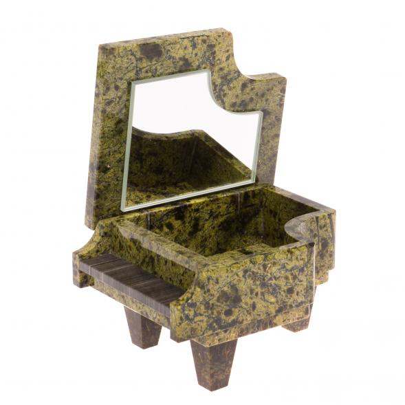 Шкатулка &amp;quot;Рояль&amp;quot; из змеевика 10х14х8 см 126777