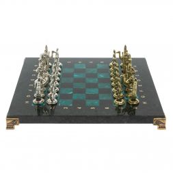 Шахматы подарочные "Египет" доска 32х32 см из змеевика