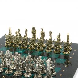 Шахматы подарочные "Египет" доска 32х32 см из змеевика