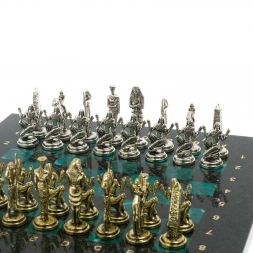 Шахматы подарочные "Египет" доска 32х32 см из змеевика