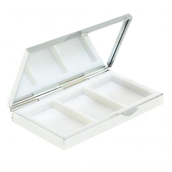 Таблетница на 3 отделения камень мусковит цвет серебро 122439