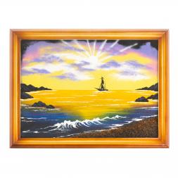 Картина "Морской пейзаж" багет дерево 36х46 см, каменная крошка