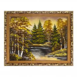 Картина &amp;quot;Осенняя ночь&amp;quot; багет 51х41 см, каменная крошка