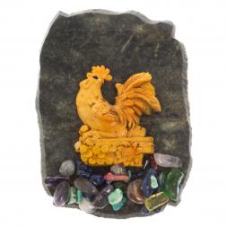 Магнит &amp;quot;Петух на заборе&amp;quot; змеевик