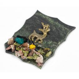 Сувенирный магнит "Серебряное копытце" камень змеевик