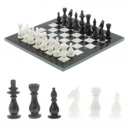 Шахматы из мрамора "Классические" люкс доска 30х30 см