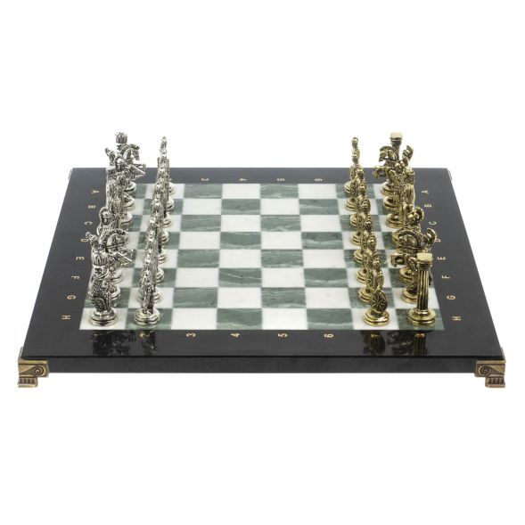 Шахматы подарочные Александр Македонский&amp;quot; доска 36х36 см мрамор / змеевик 127956