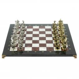 Шахматы настольные из камня &amp;quot;Средневековье&amp;quot; 44х44 см мрамор лемезит