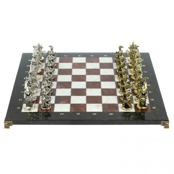 Шахматы настольные из камня &amp;quot;Средневековье&amp;quot; 44х44 см мрамор лемезит 119427